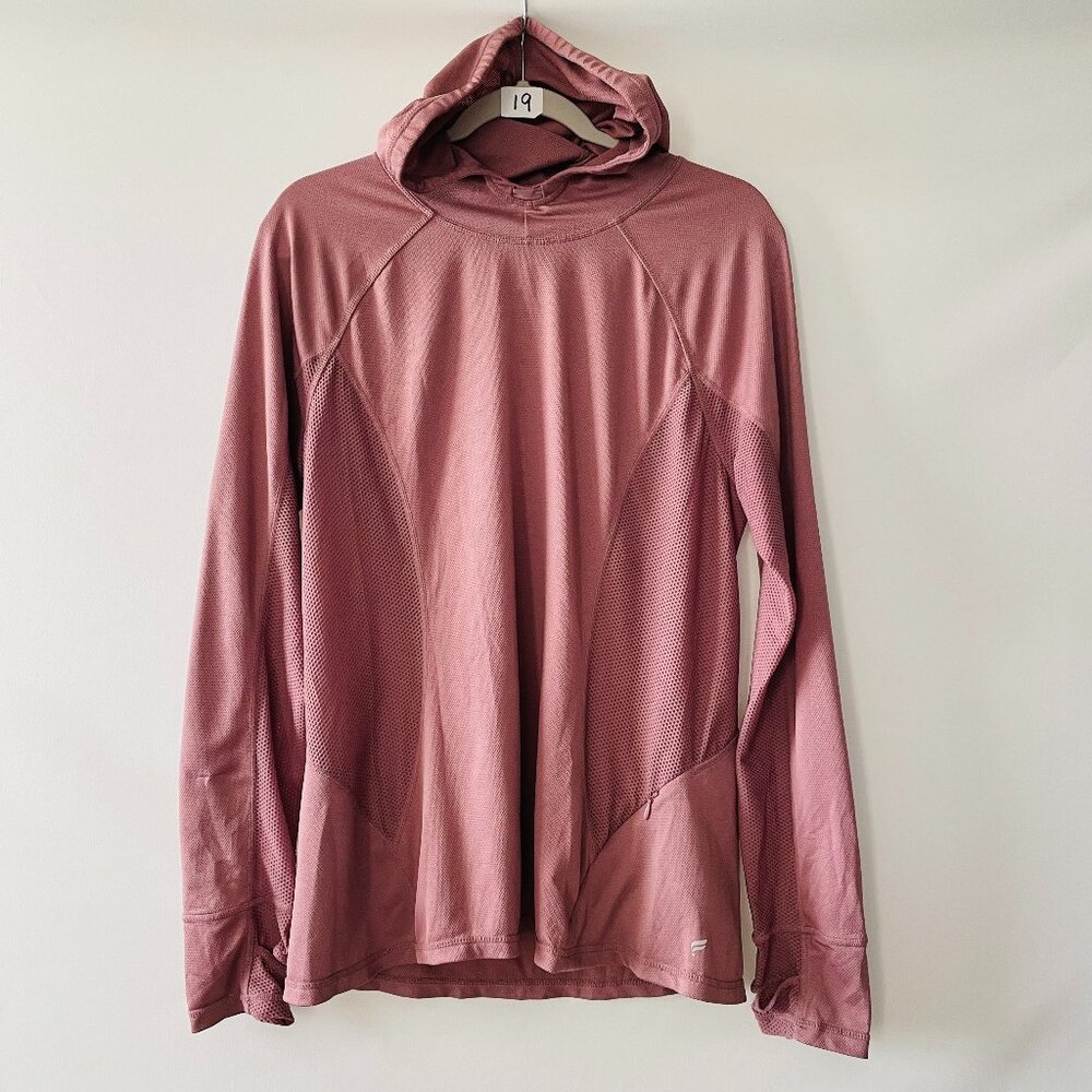 Fabletics Womens Mauve Pink Alecia Performance Stretch Pullover Hoodie Size XL